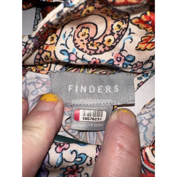 FINDERS KEEPERS Red Paisley Cyrus Dress Med High-low Tie In Back With Tassles - Picture 9 of 12